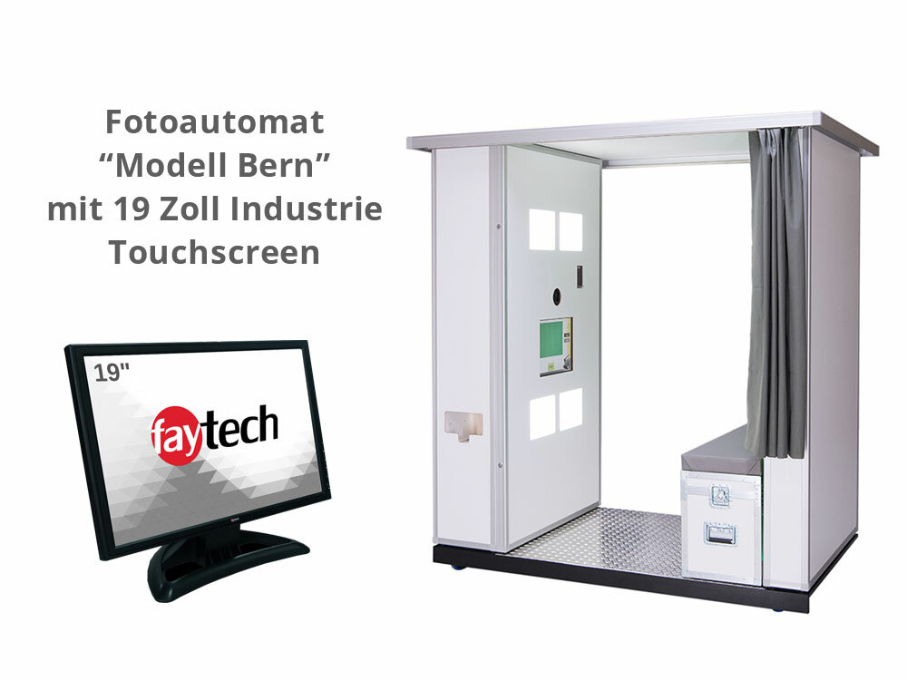Fotoautomat mit Touchscreen für die Bedienung der Software